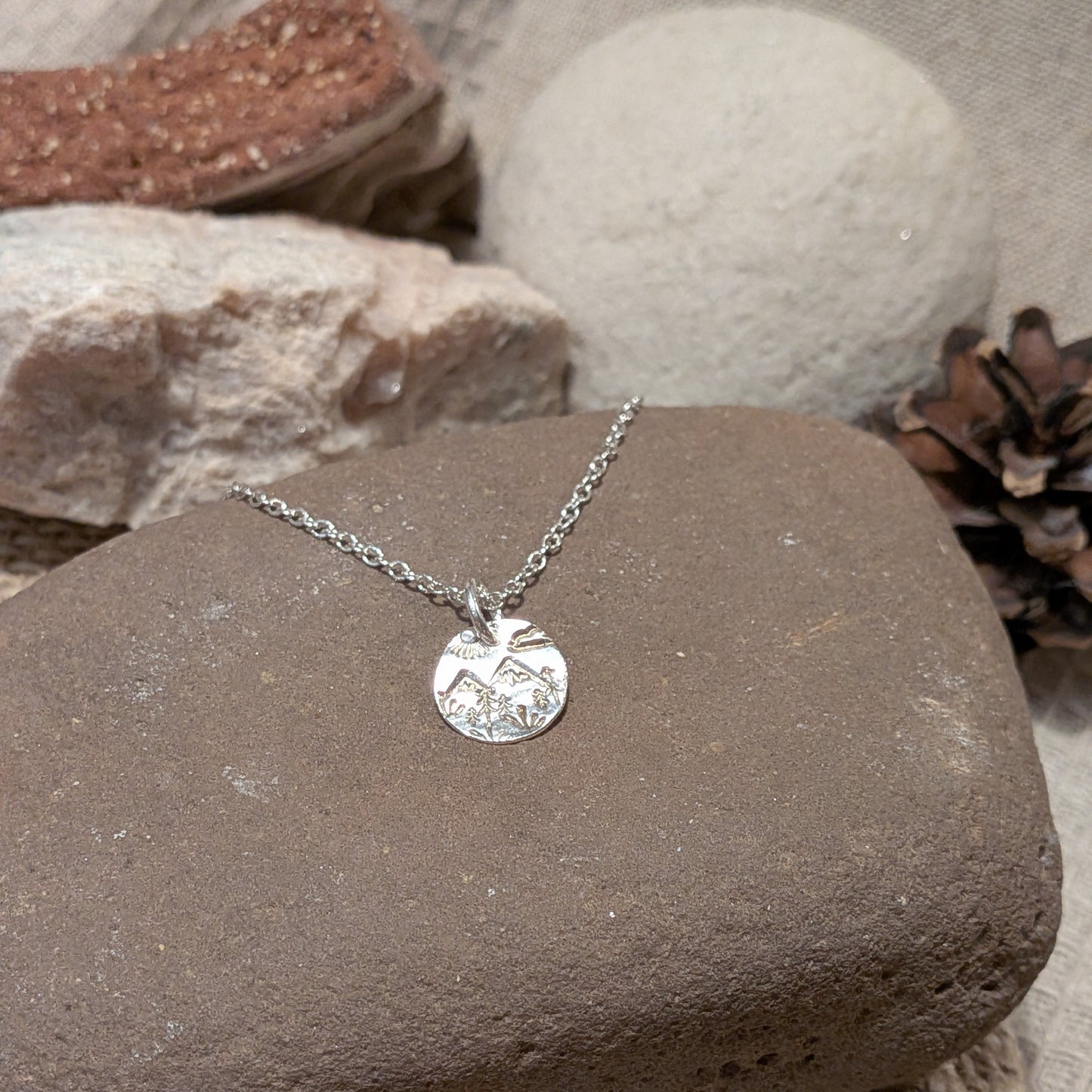Nature inspired Welsh silver jewellery showcasing the Brynniau hills in Wales. perfect gift for her this Christmas.