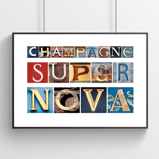 Champagne Supernova Handmade Art Print
