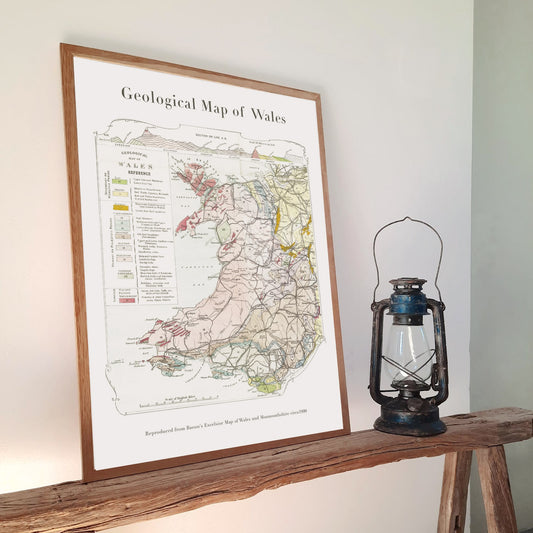 Geological map of Wales, illustrating the diverse geological formations and structures across the region.