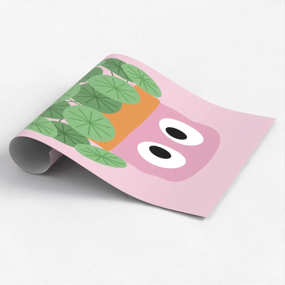 Whimsical Peepers wall art print, A4/A5, eco-friendly and fun design. Gifts for plant lovers