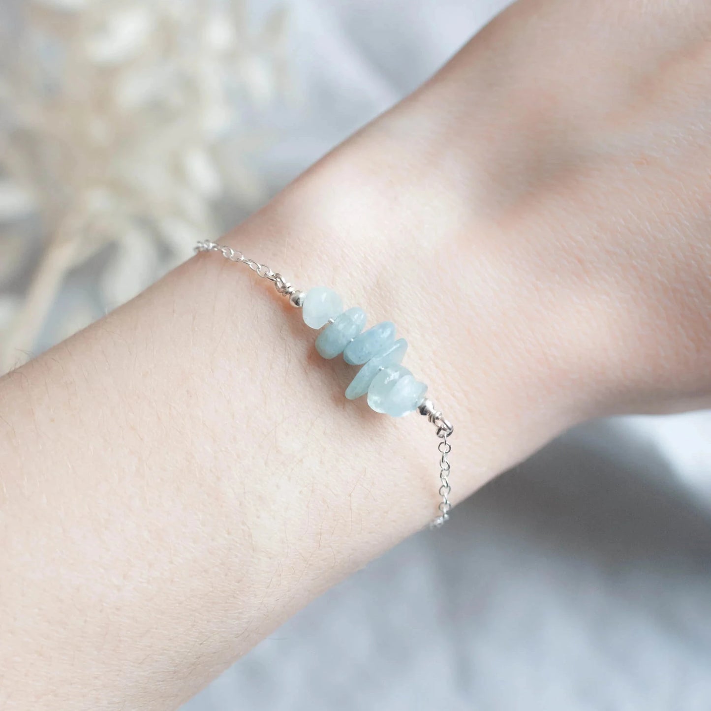 Aquamarine Crystals Bracelet