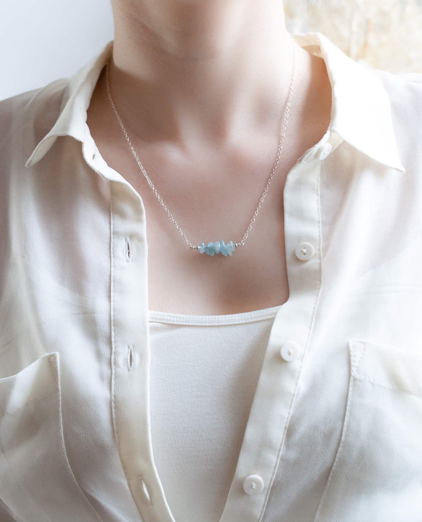 Aquamarine Crystals Necklace