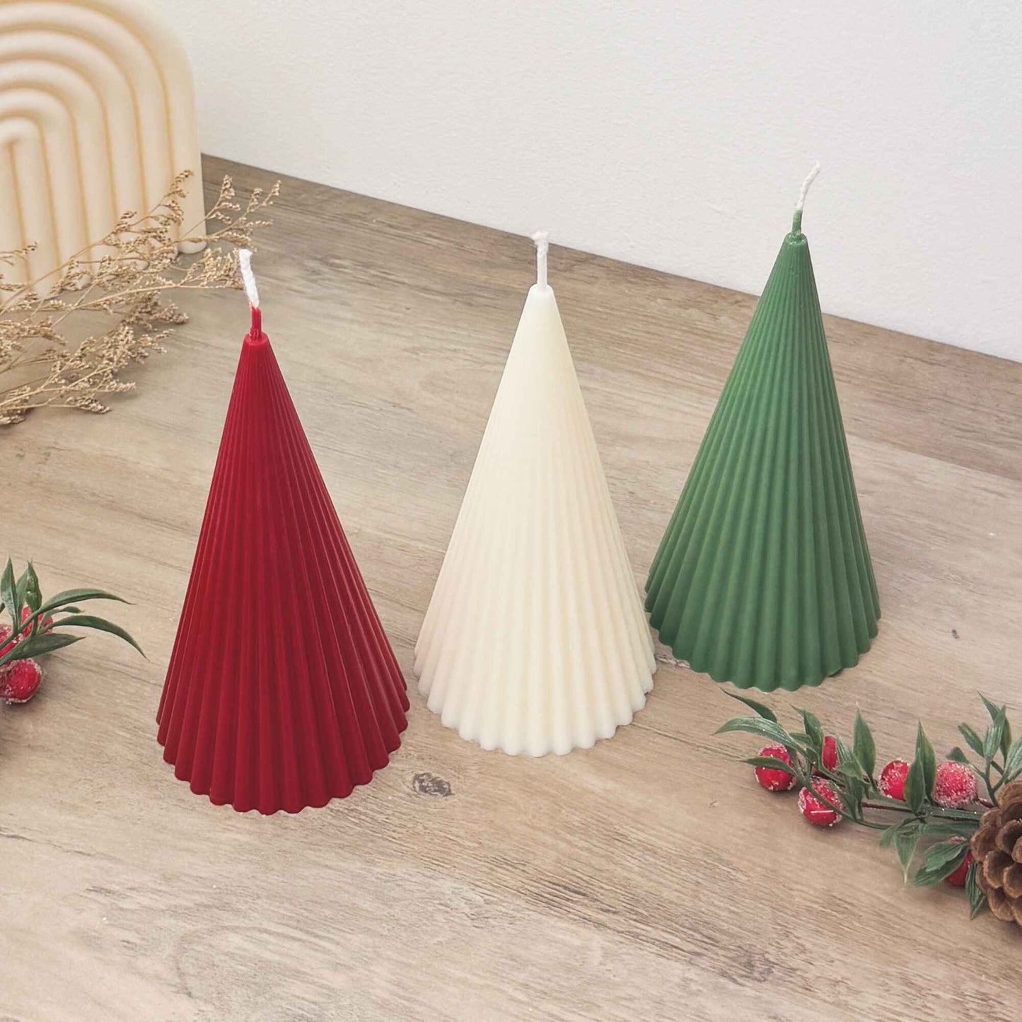 Minimalist Christmas Tree Candles