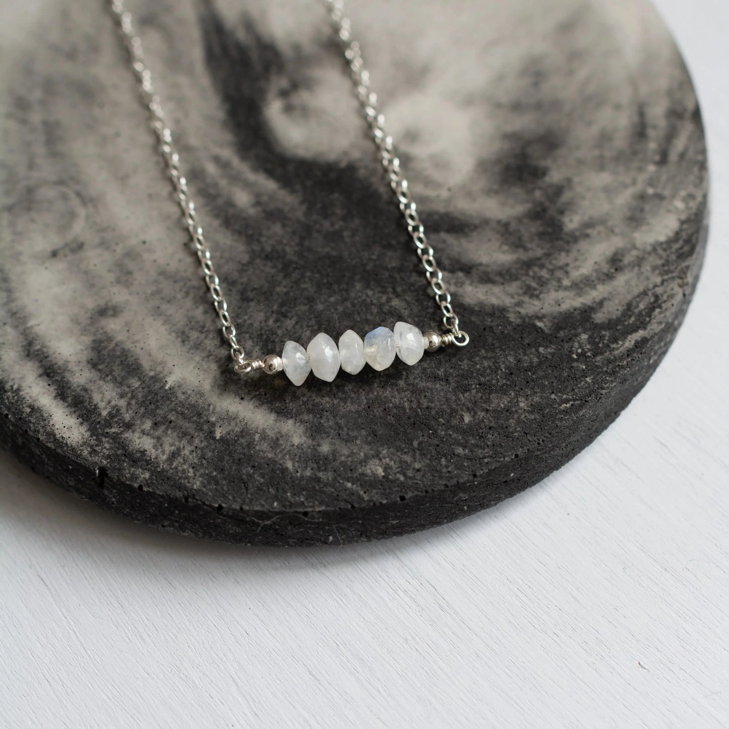Moonstone Rondelle Necklace