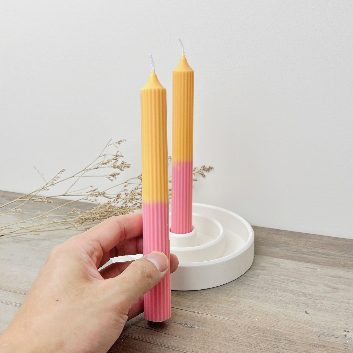 Two Tone Dinner Candles