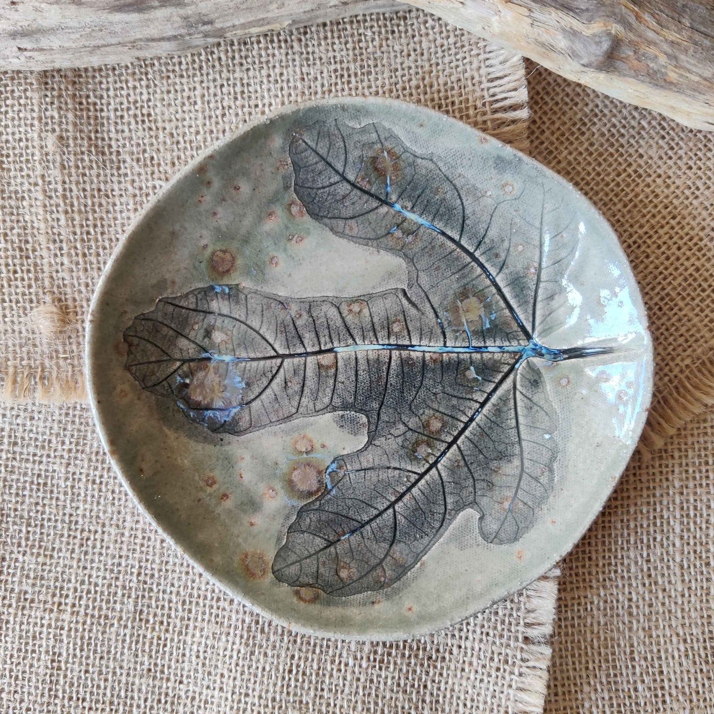 Ceramic Leaf Print Trinket Dish