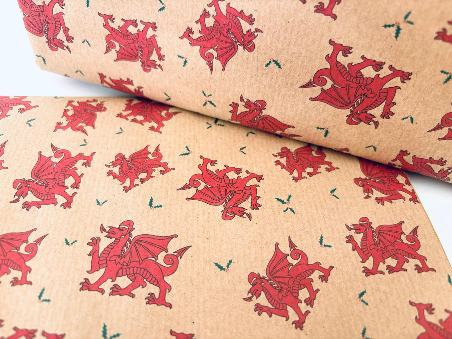 Welsh dragon eco wrapping paper