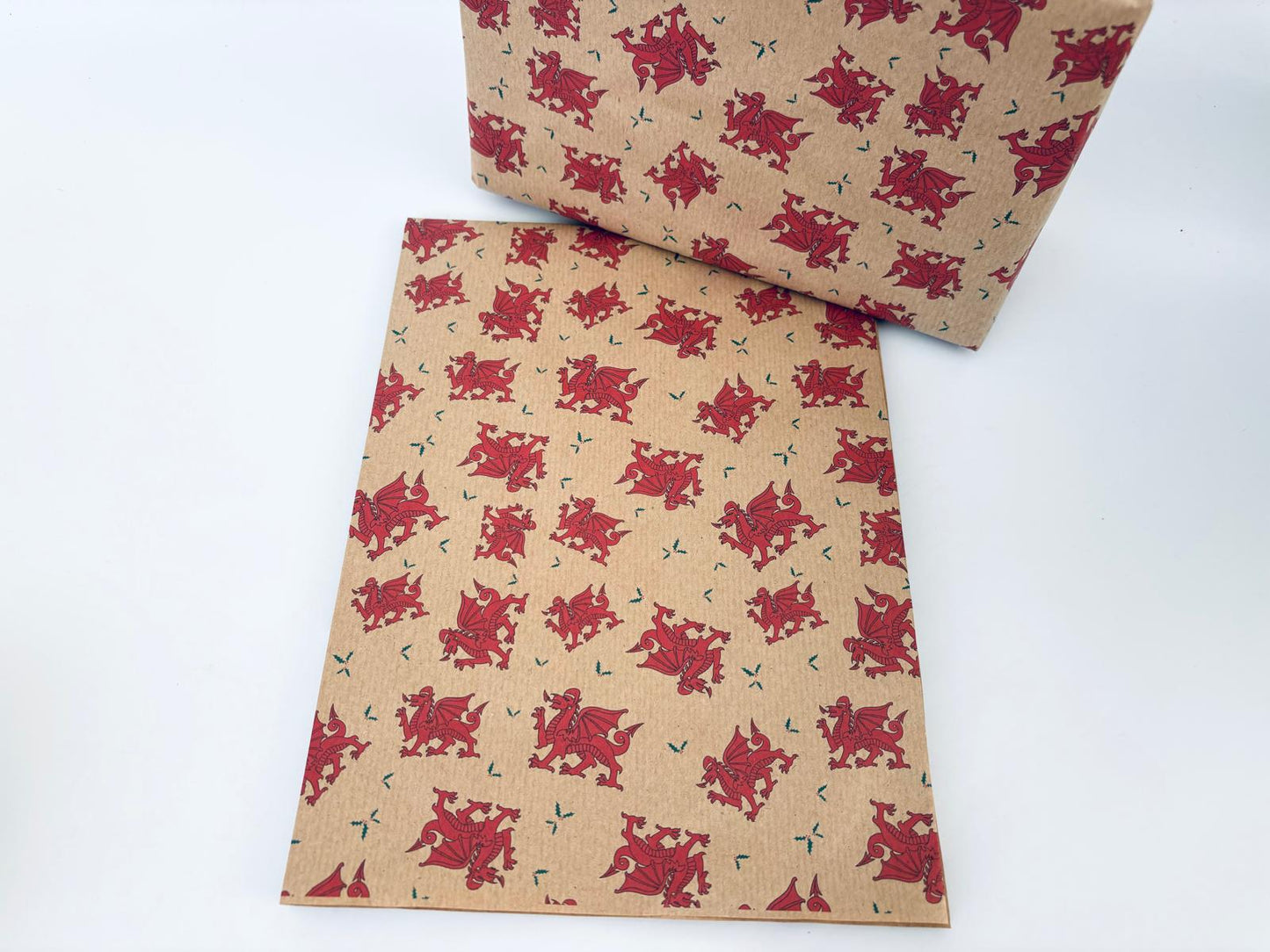 Welsh dragon eco wrapping paper