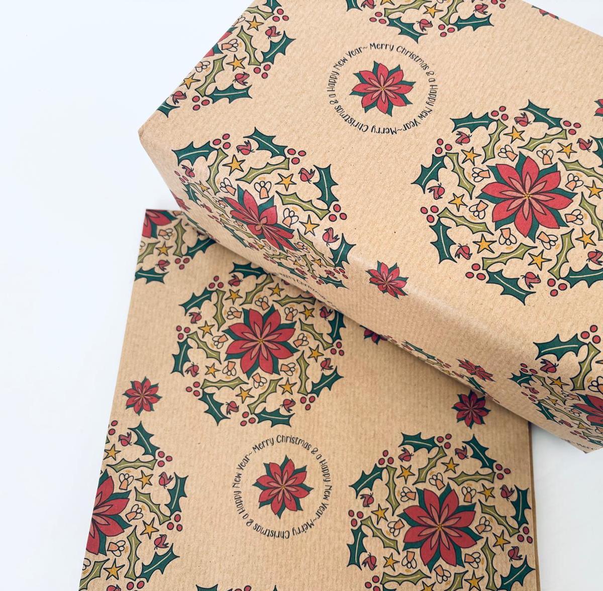 Merry Christmas & Happy New Year eco wrapping paper