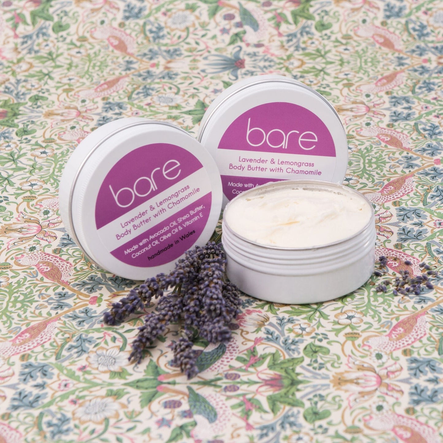 Moisturising body butters by small Welsh business, Bare Natural.