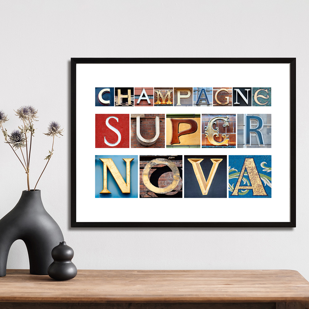 Champagne Supernova Handmade Art Print