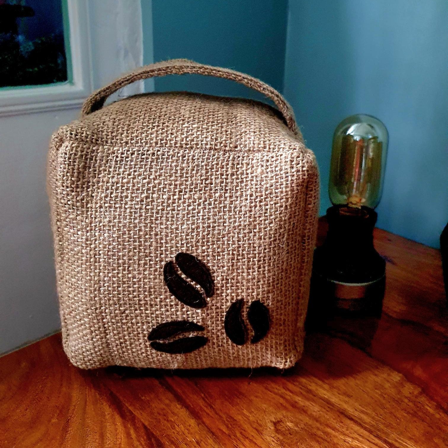 Coffee Ground Doorstop made from repurposed materials