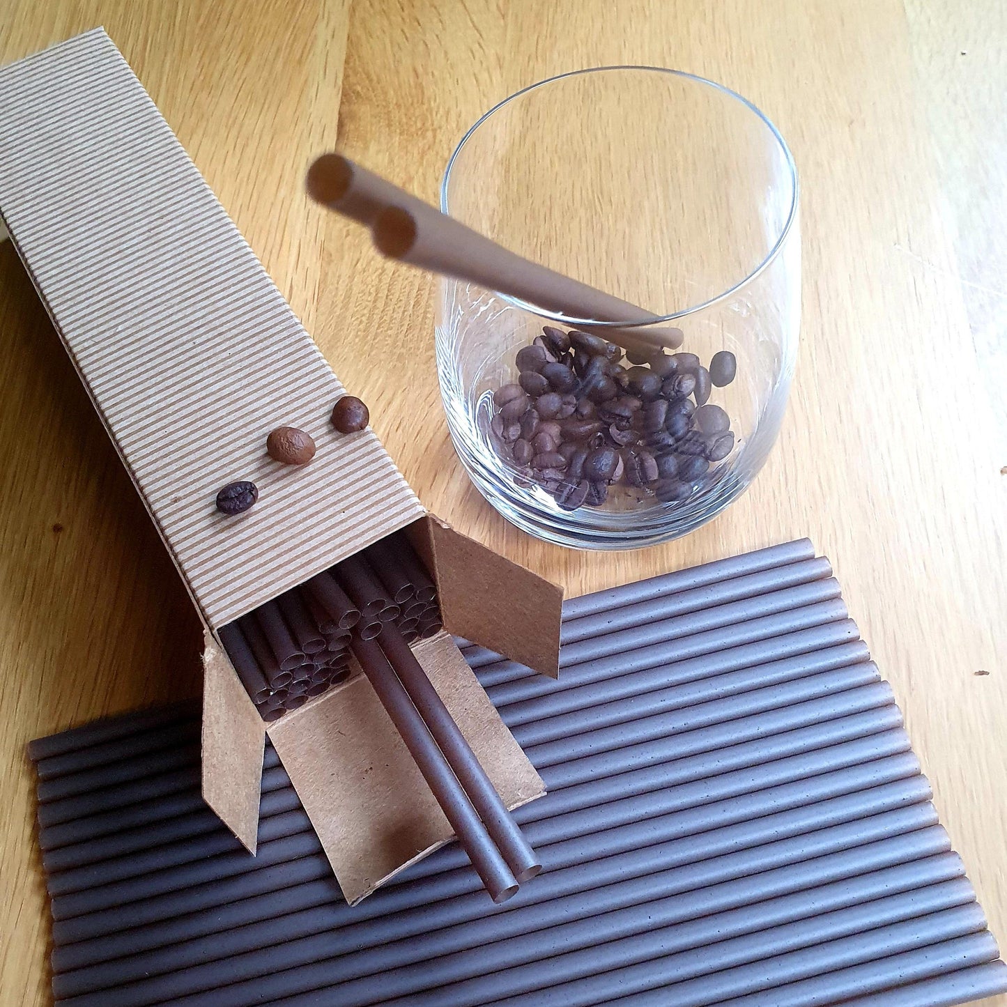 Reusable drinking straws made from used coffee grounds, Created by local, Welsh, small business