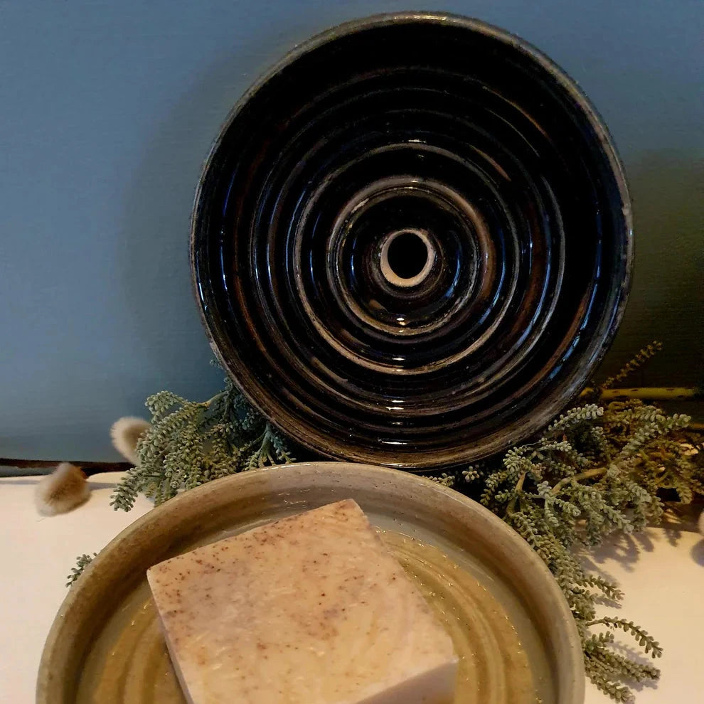 Stoneware soap dish made from used coffee grounds, Created by local, Welsh, small business