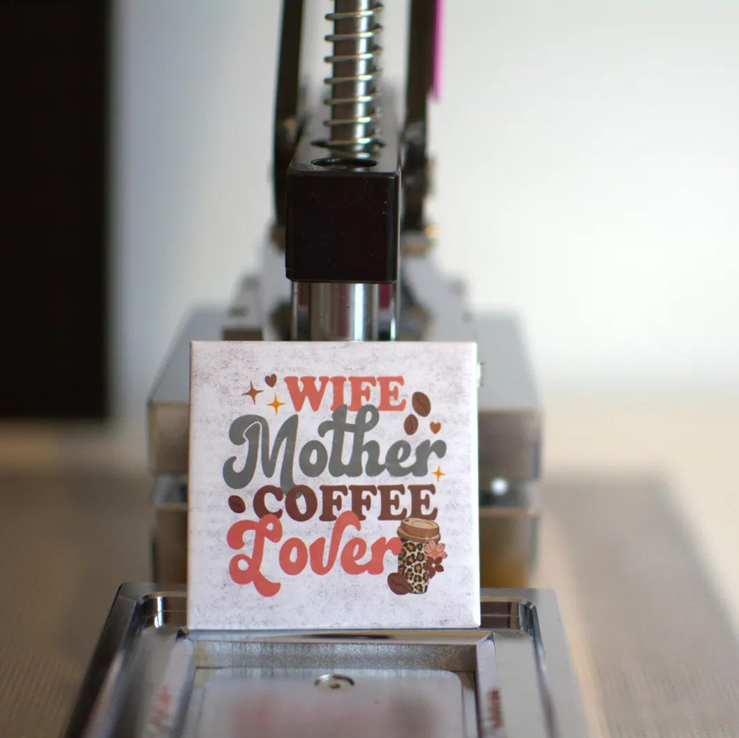 Handmade coffee-themed photo magnet, perfect for coffee lovers and baristas. ideal as a unique gift, stocking filler, or kitchen décor. Made in South Wales.