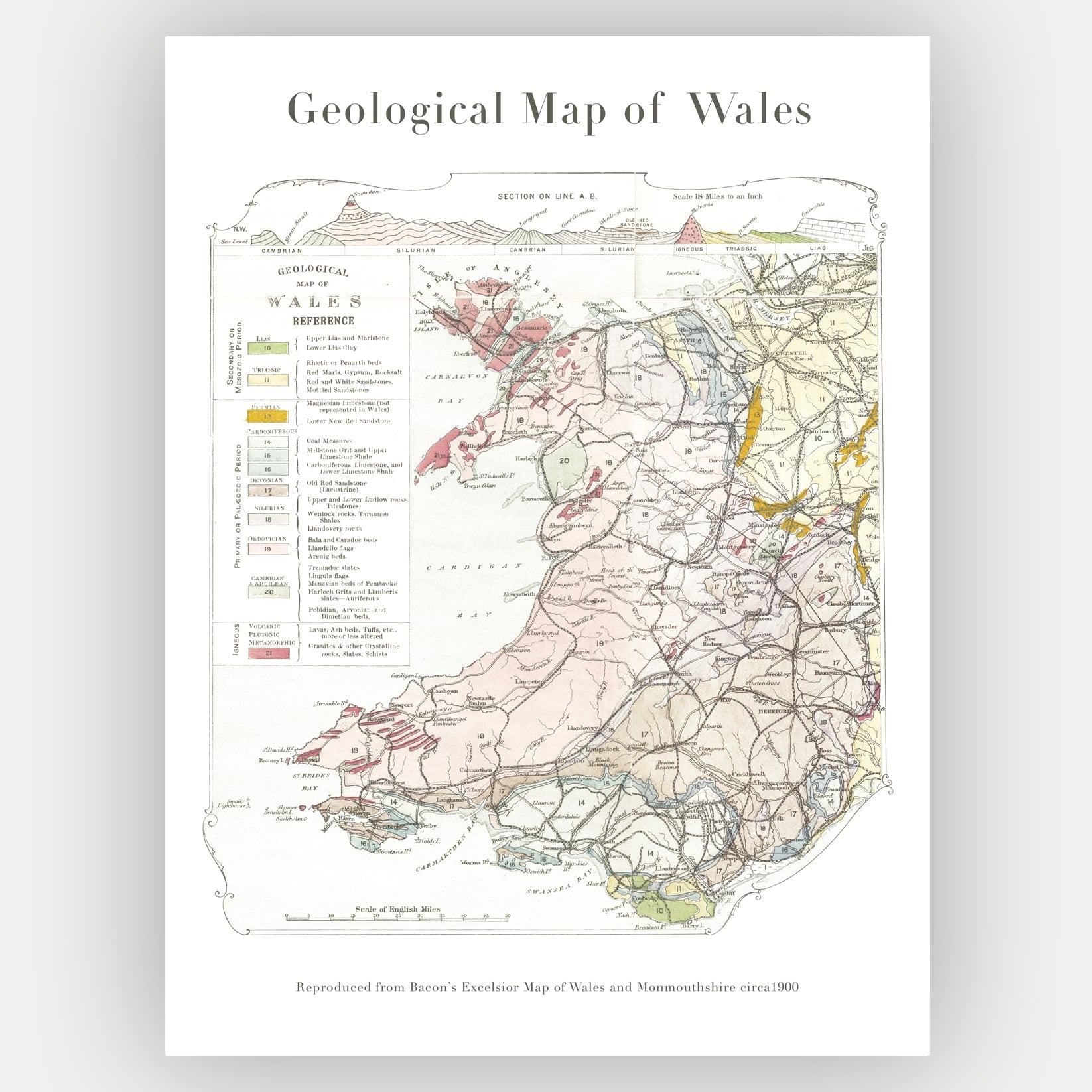 Welsh Major Rocks Geological Map of Wales – Byw