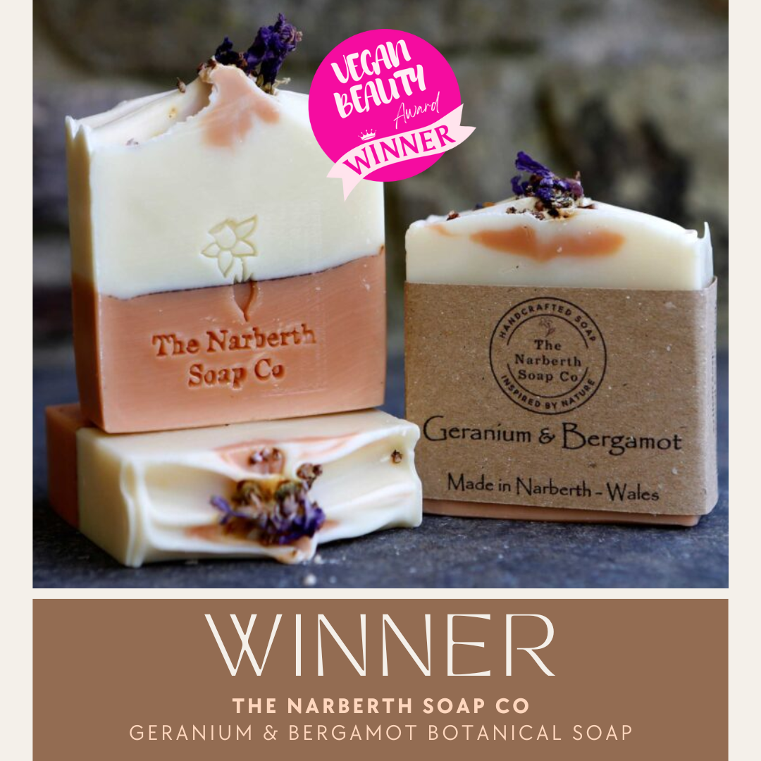 Close up of spa-inspired aromatherapy soap bar with essential oils and red French clay, suitable for all skin types. Perfect for christmas gifting and supporting small businesses.