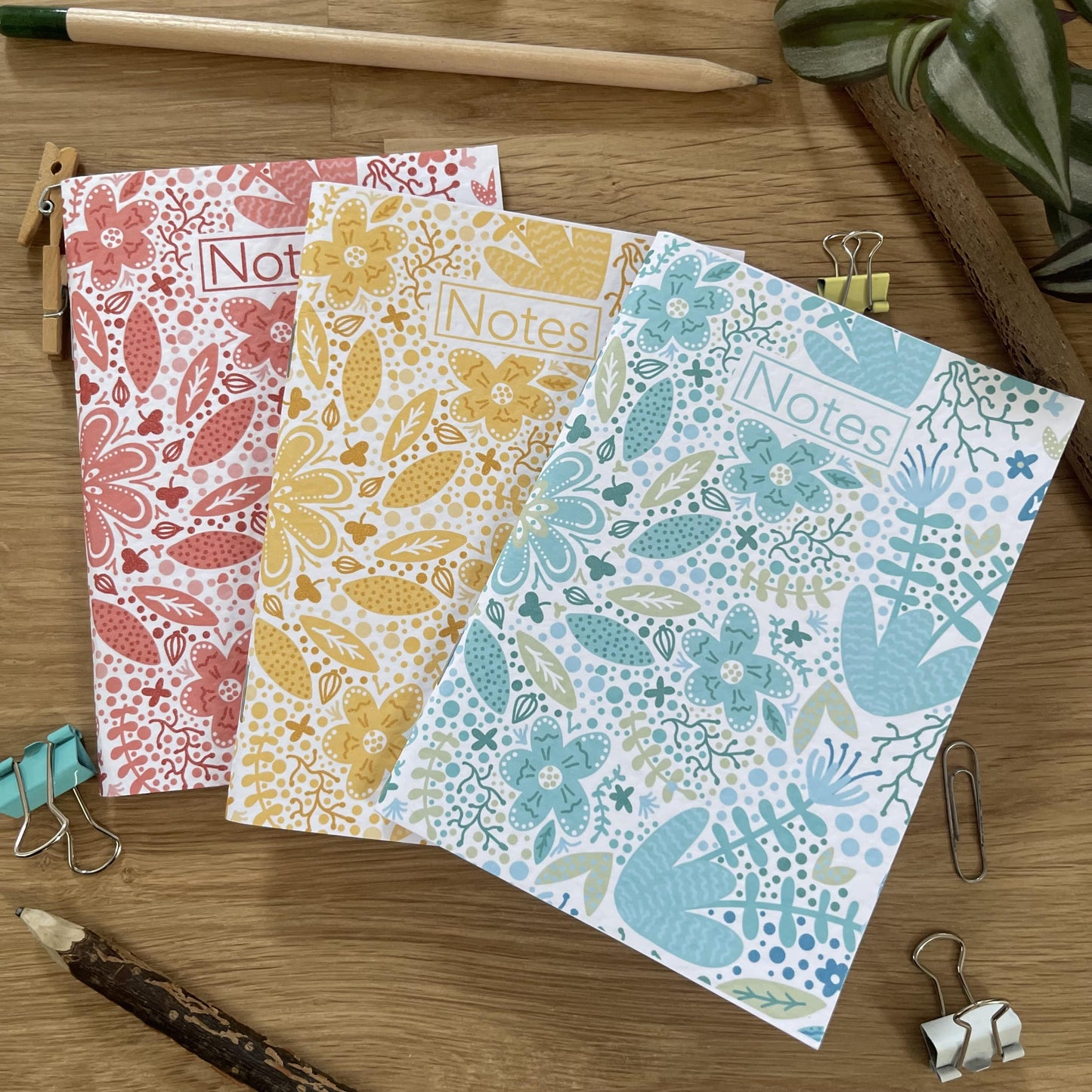 Set of 3 floral pocket notebooks