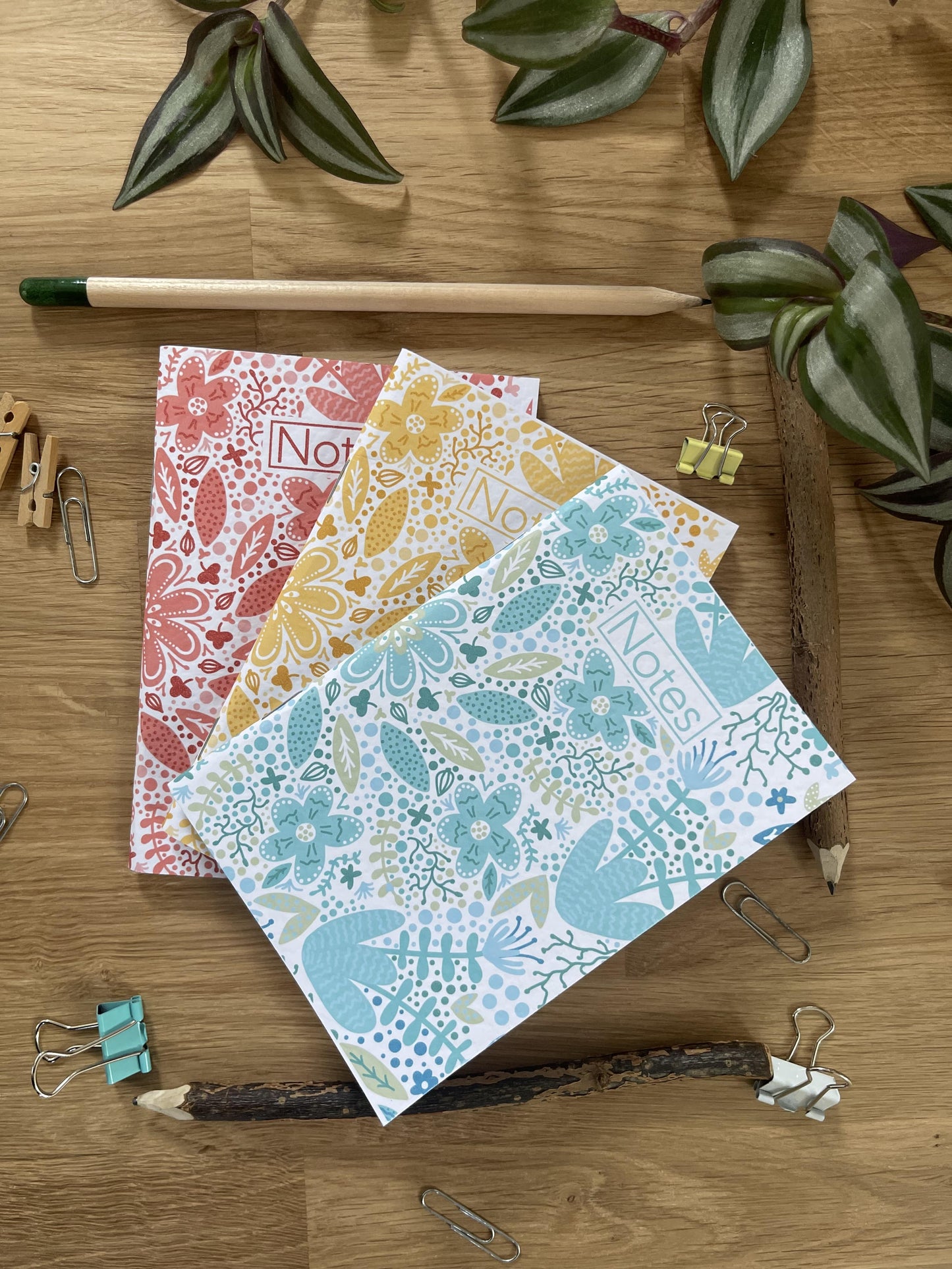 Set of 3 floral pocket notebooks