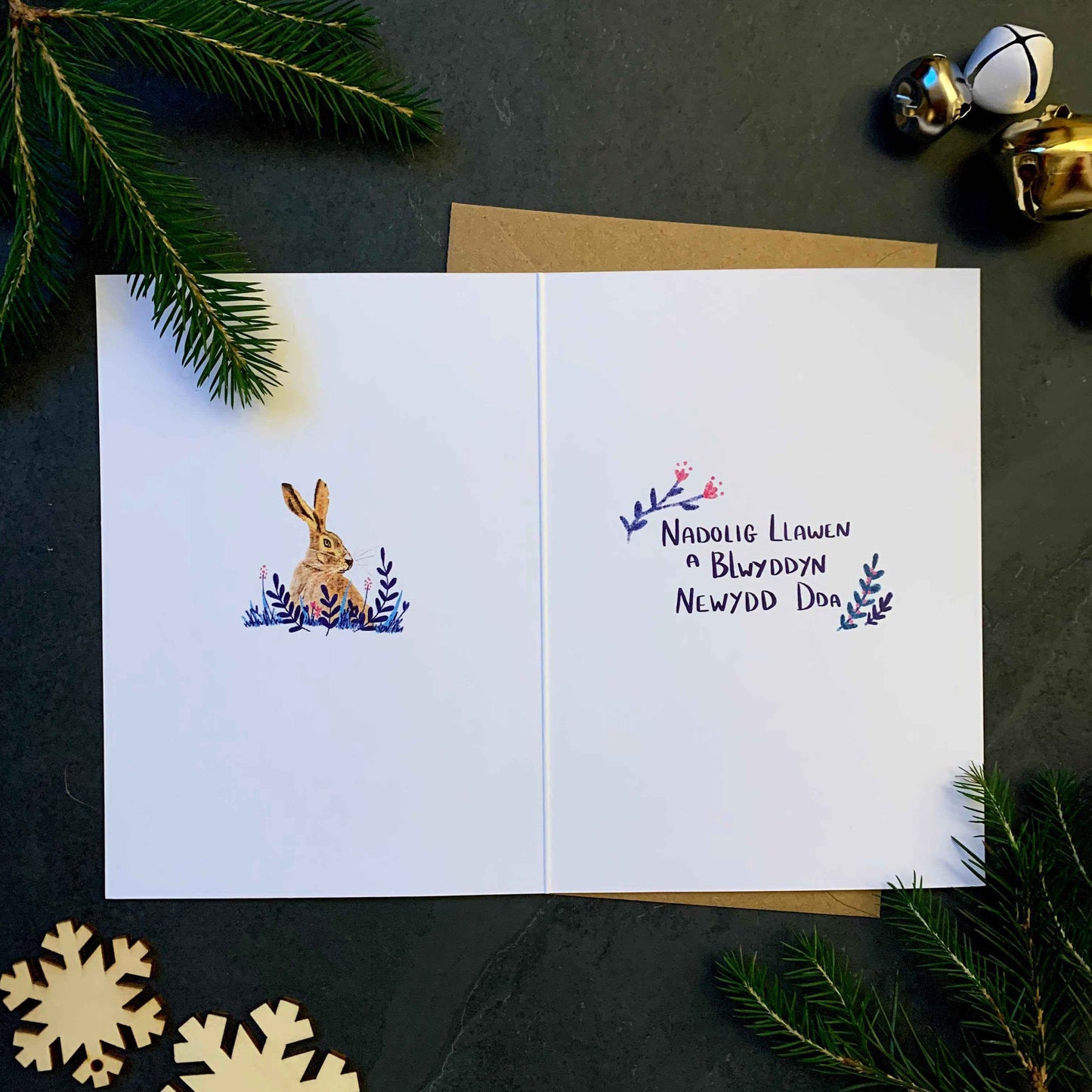 Welsh Hare Christmas Card