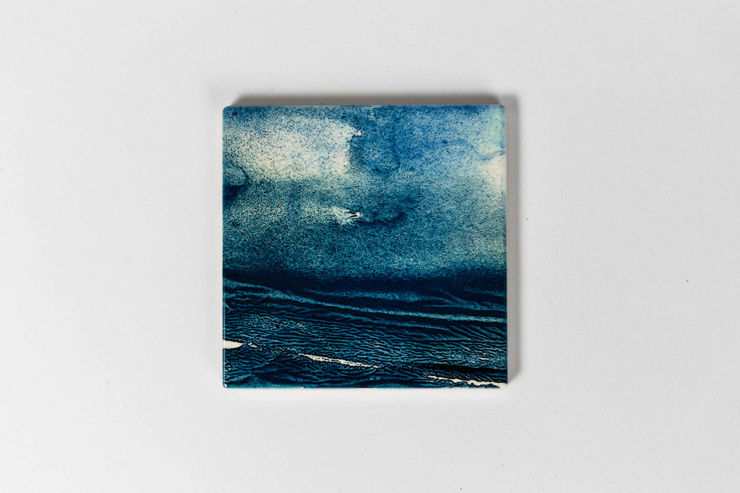 Inky Seascape Ceramic Coaster