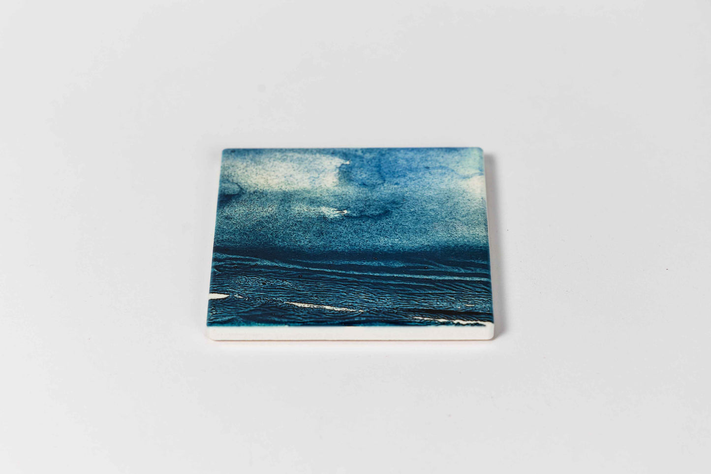 Inky Seascape Ceramic Coaster