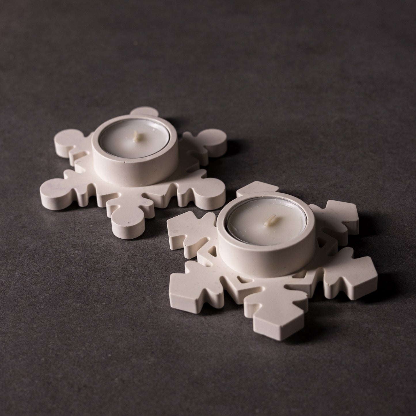 White handmade snowflake tealight holder, perfect Welsh Christmas gift and sustainable home décor