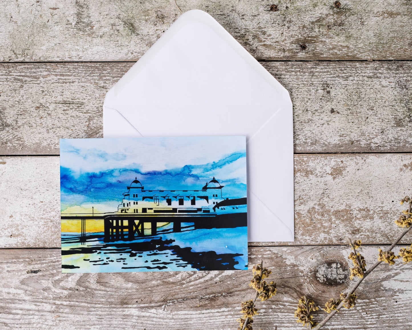 Penarth Pier Sunset Greetings Card #1