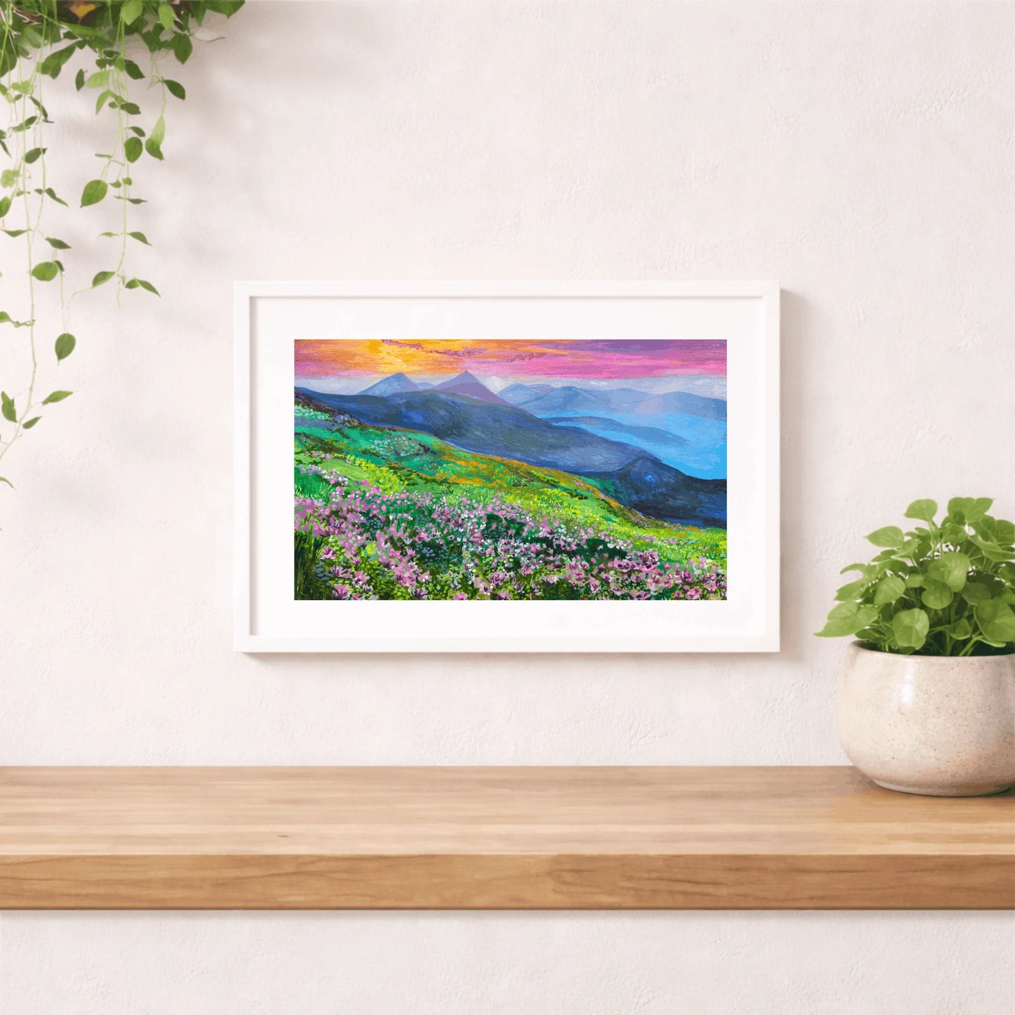 Nature inspired landscape wall art supporting small Welsh artist.