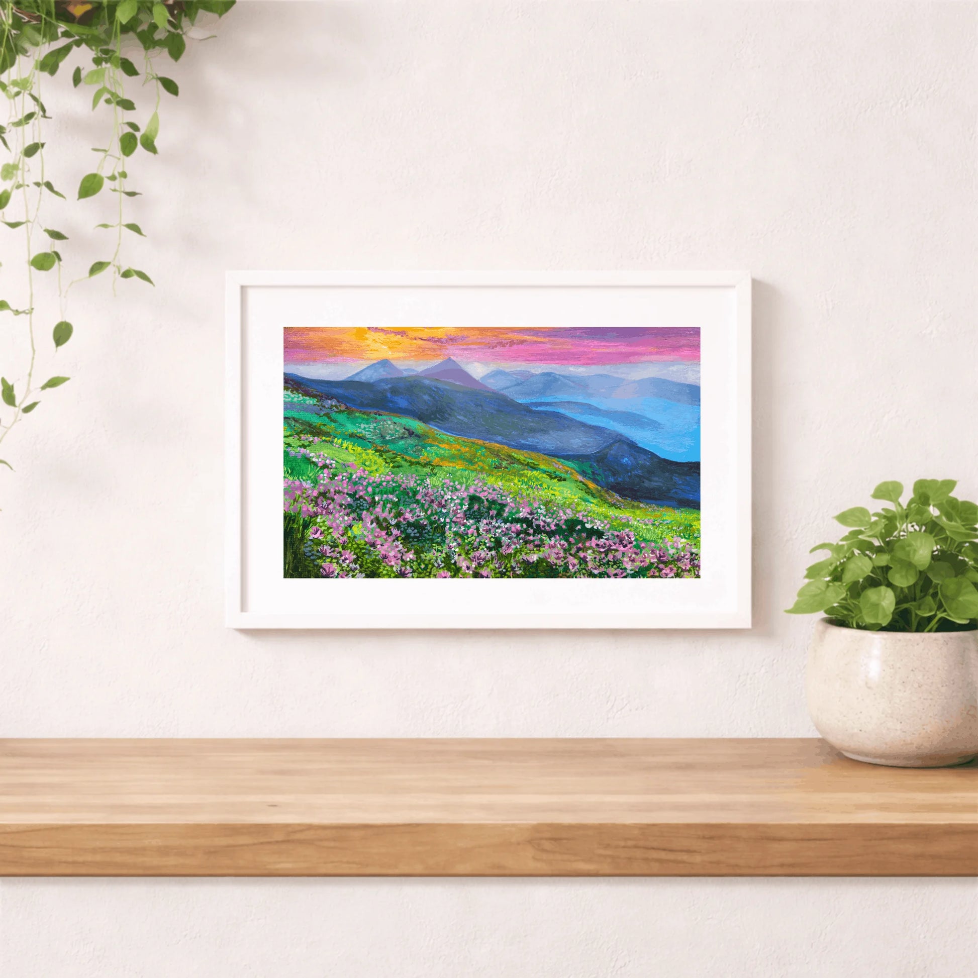 Nature inspired landscape wall art supporting small Welsh artist.