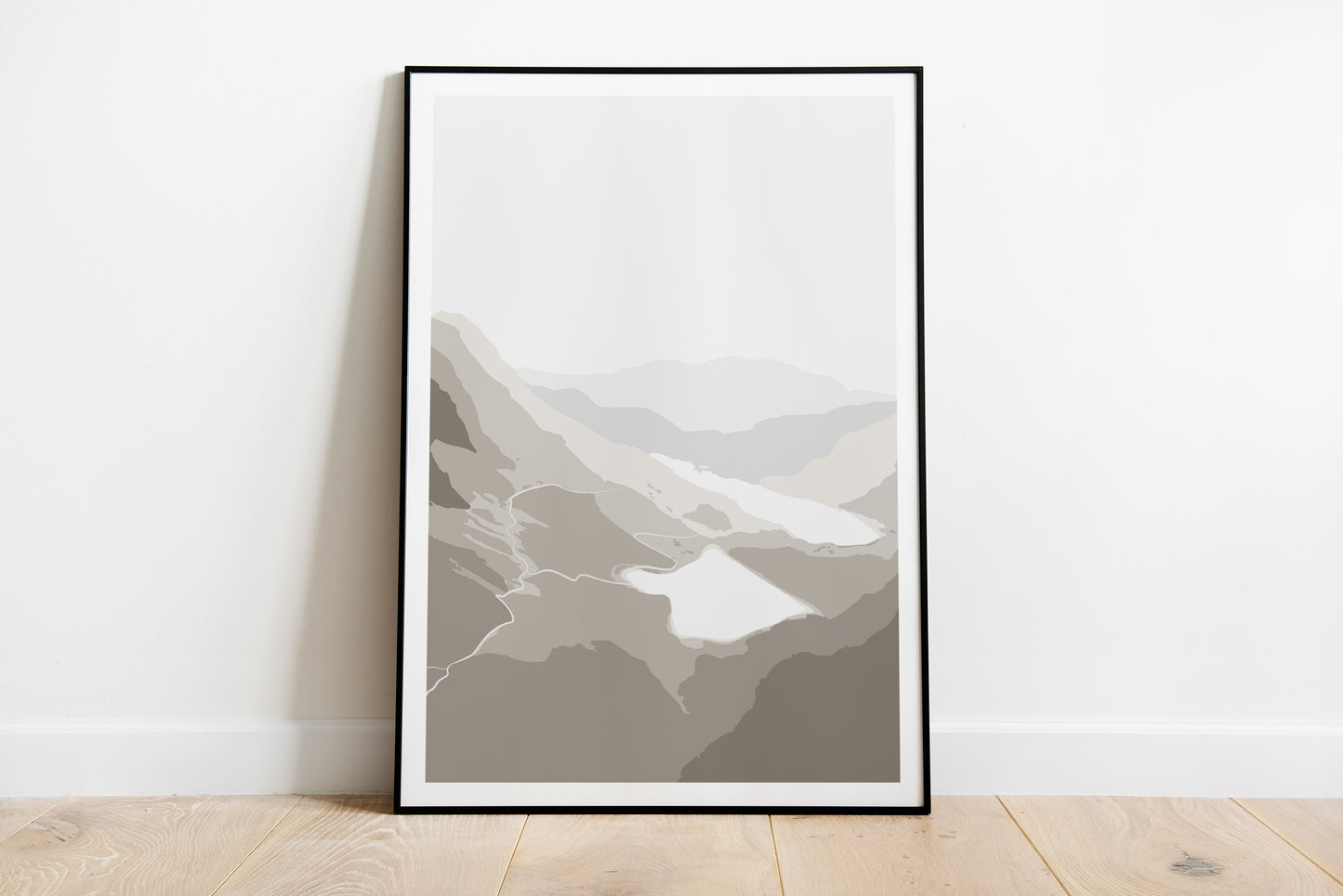 Abstract Snowdon Mountain Range Print