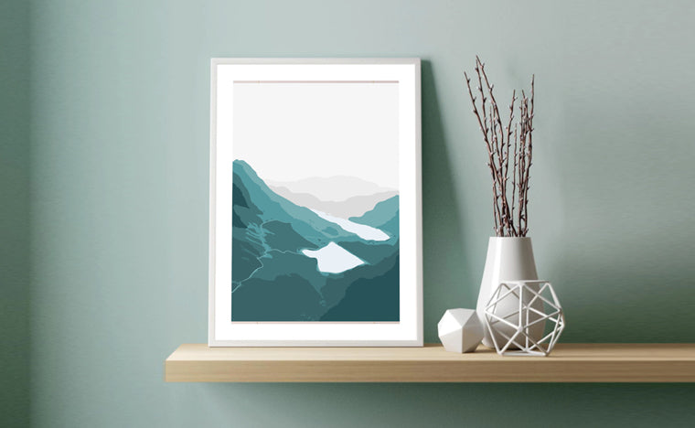 Abstract Snowdon Mountain Range Print