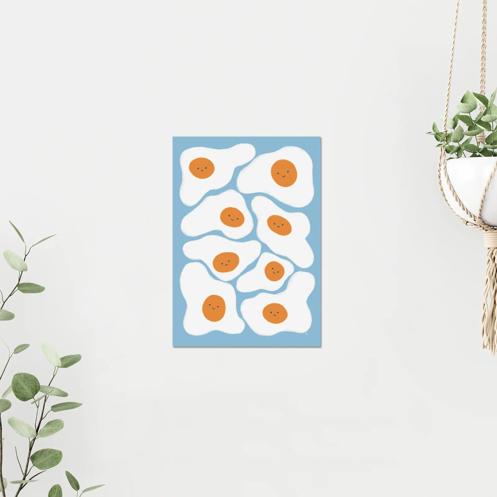 Eco-friendly art print with colourful sunny design, printed on 100% recycled paper. Perfect home decor or gift for art lovers.