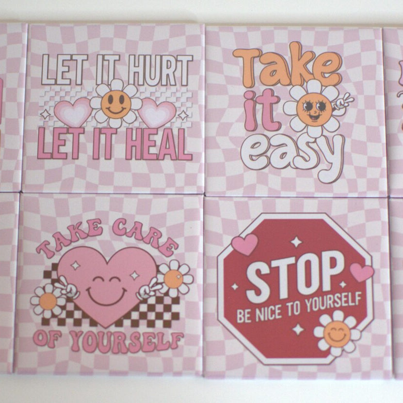 Take It Easy motivational fridge magnet with calming design, handmade in South Wales