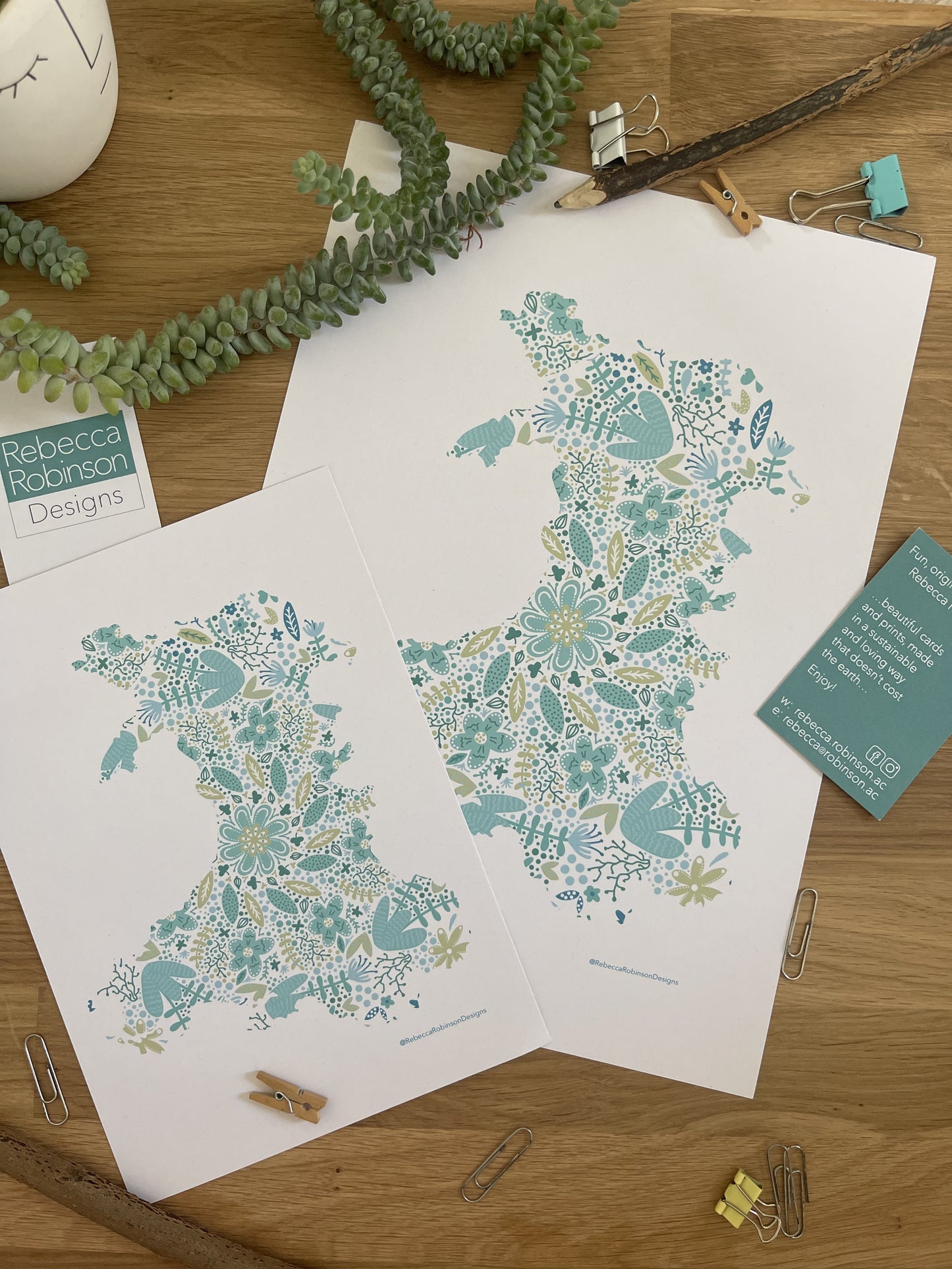 Floral map of Wales Print