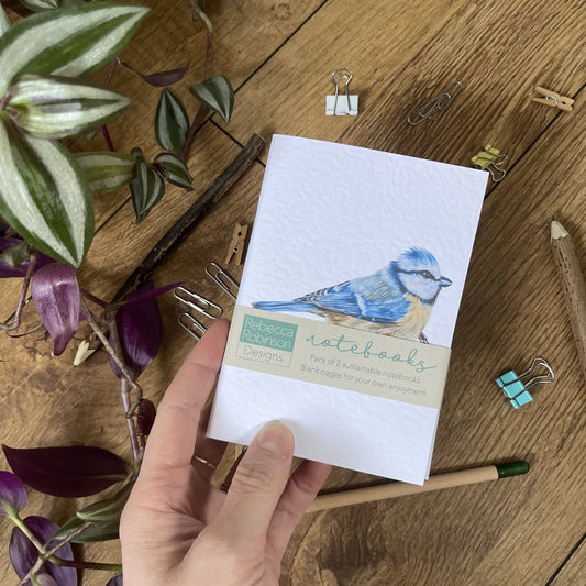 Set of 2 "Bluetit" pocket notebooks (1 of each design)