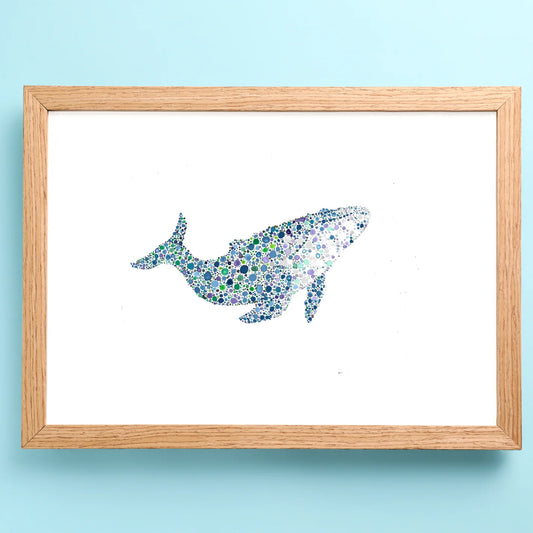 Whale watercolour print