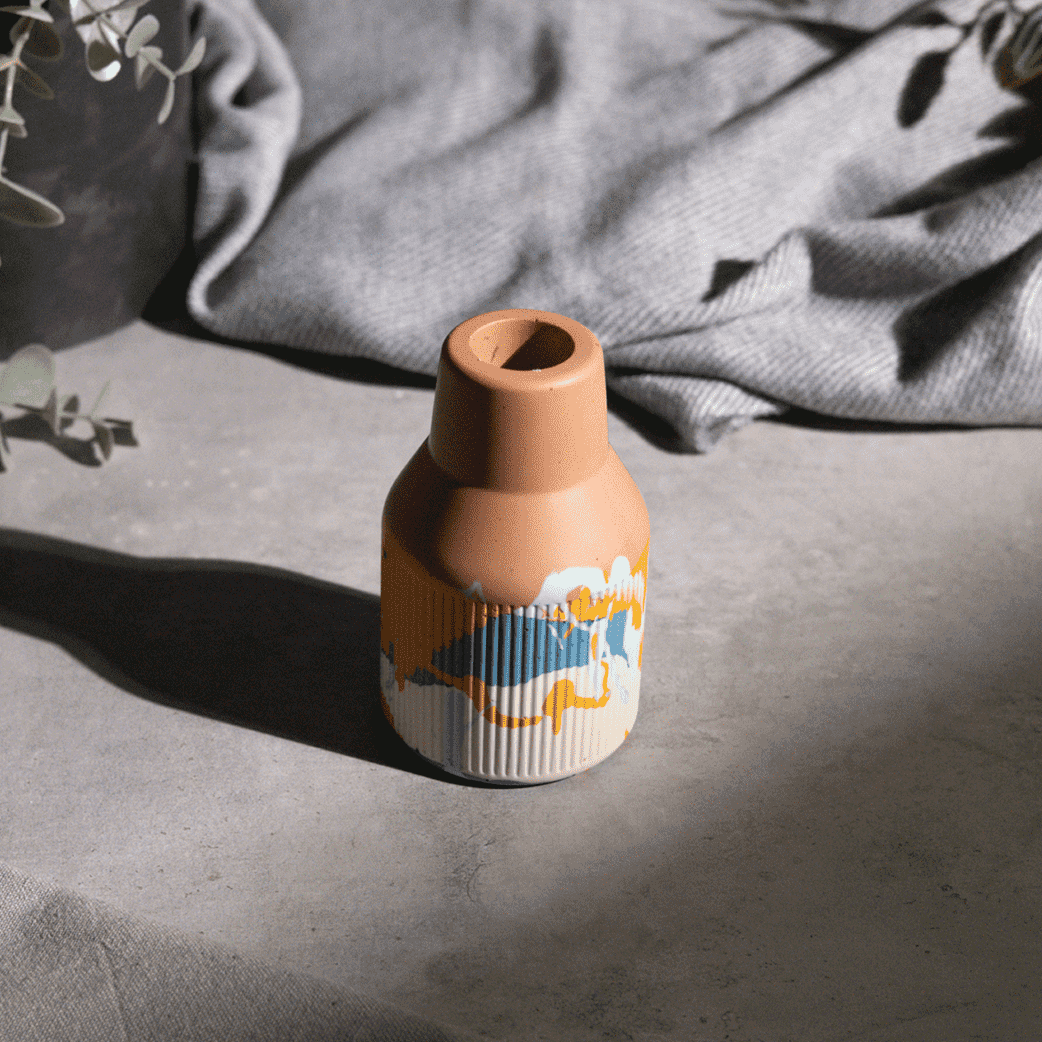 Small ribbed vase