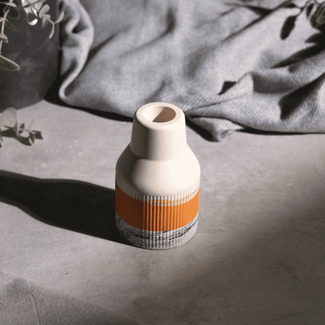 Small ribbed vase