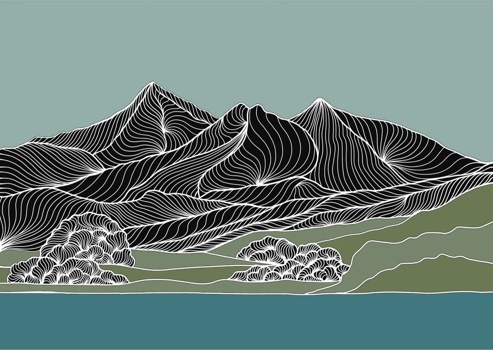 imited edition Eryri and Llynnau Mymbyr landscape print by Welsh artist. Mounted Welsh mountain art print perfect gift for outdoor enthusiasts.