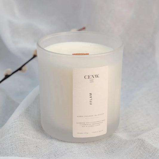 vanilla coffee patchouli soy candle hand-poured in Wales