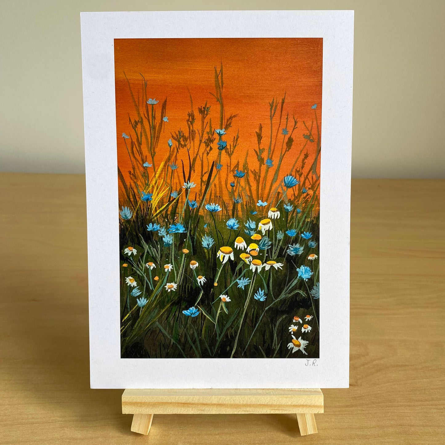 Nature inspired sunset artwork supporting independent artist, based in Wales.