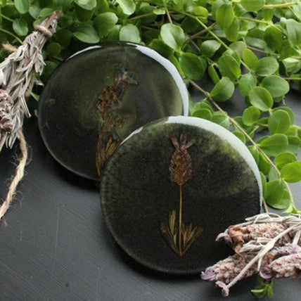 Unique botanical coaster, gift for her, small business handmade homeware