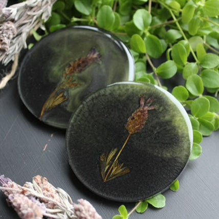Unique botanical coaster, gift for her, small business handmade homeware