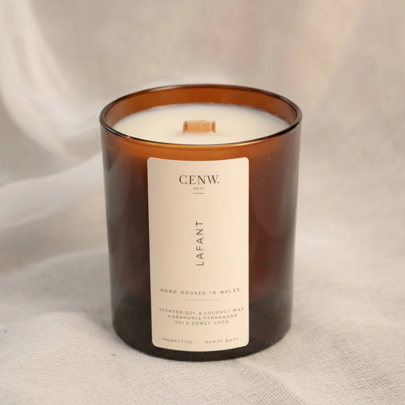Fresh lavender soy candle hand-poured in Wales