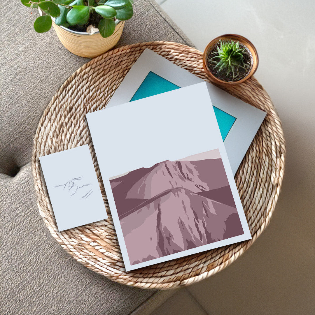 mountain art print, ideal for outdoor enthusiasts. perfect gift for outdoor adventurers,