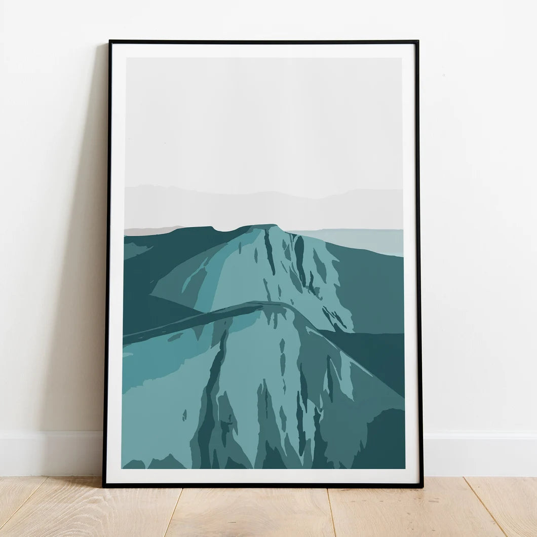 mountain art print, ideal for outdoor enthusiasts. perfect gift for outdoor adventurers,