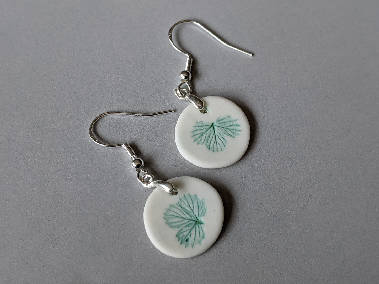 Porcelain Leaf Print Earrings