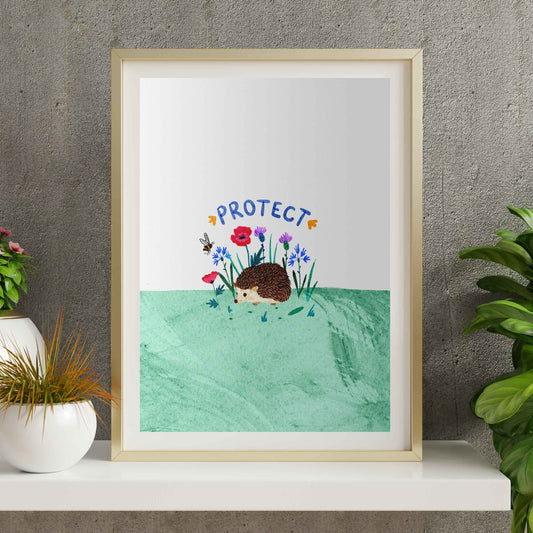 Protect Wildlife Hedgehog Print