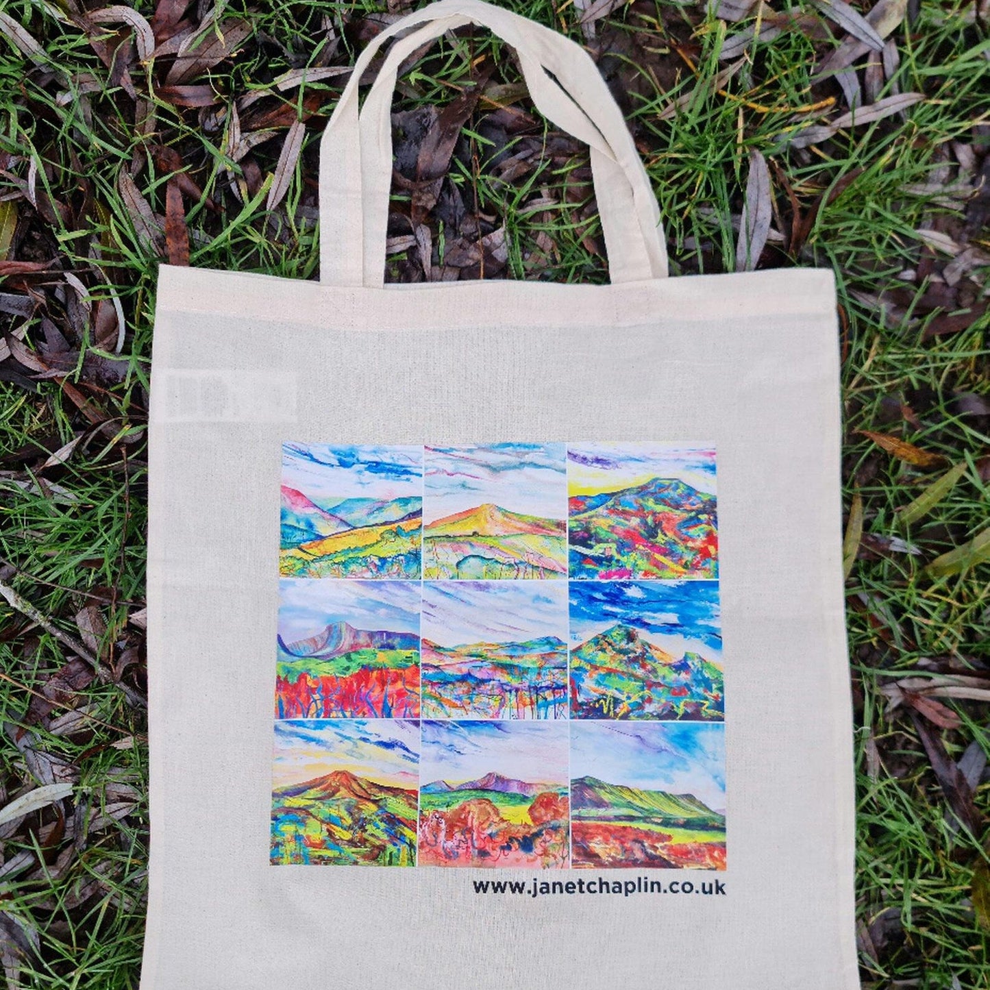 South Wales mountains cotton tote bag featuring Brecon Beacons hill paintings